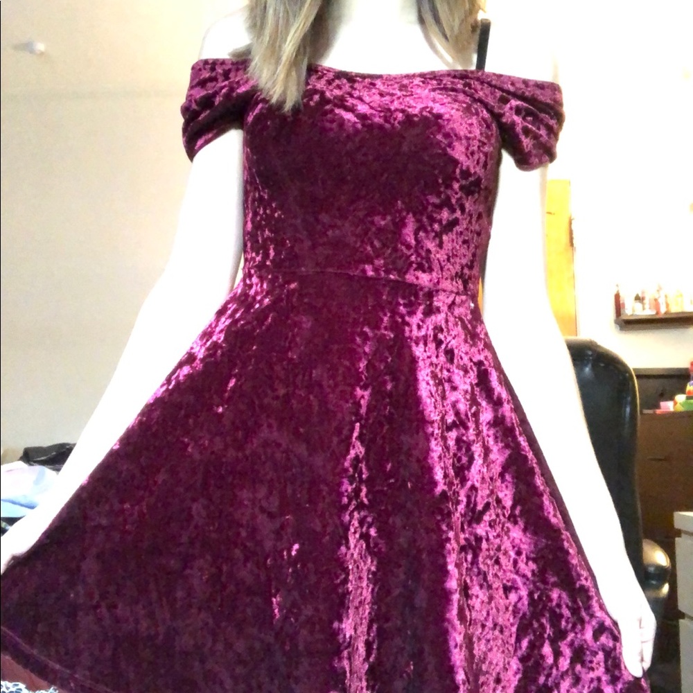Wet Seal Velvet Red Dress